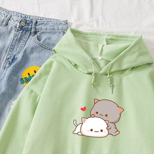 Girl Harajuku Cute Hoodie Loose Cartoon Couple Hoodies Ladies Casual Long Sleeve Sweatshirt Female Spring Kpop Cotton Tops