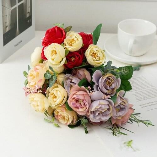 Artificial Silk Flower Roses Bridal Bouquet for Bridesmaids Bride Wedding Flowers Marriage Accessories
