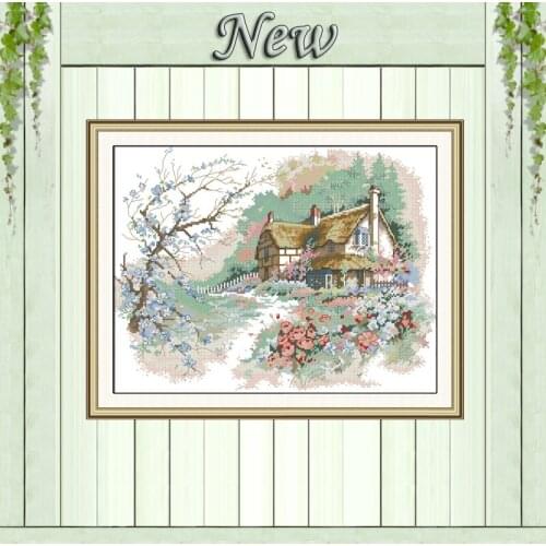 The Run of the Country Scenery painting 11CT counted printed on Canvas DMC 14CT Cross Stitch diy Embroidery kits Needlework Sets