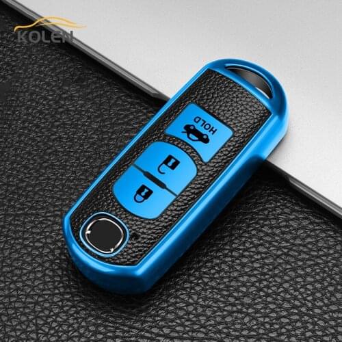 Leather TPU Car Smart Key Cover Case Fob For Mazda 2 3 5 6 7 CX-3 CX-4 CX-5 CX-7 CX-9 Axela Atenza Key Protector Holder Shell