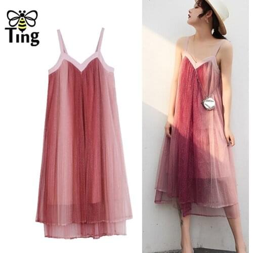 Tingfly Summer Glitter Bohemian V Neck Casual Loose Dress Boho Sleeve Street Chic Egirl Dresses Robes Beach Stylish Robes Za