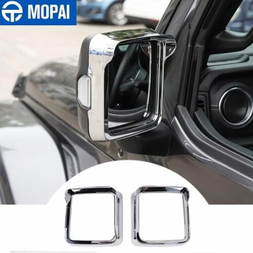 MOPAI Car Rearview Mirror Rain Eyebrow Decoration Frame Stickers for Jeep Wrangler JL 2018+ for Gladiator JT 2018+ Accessories