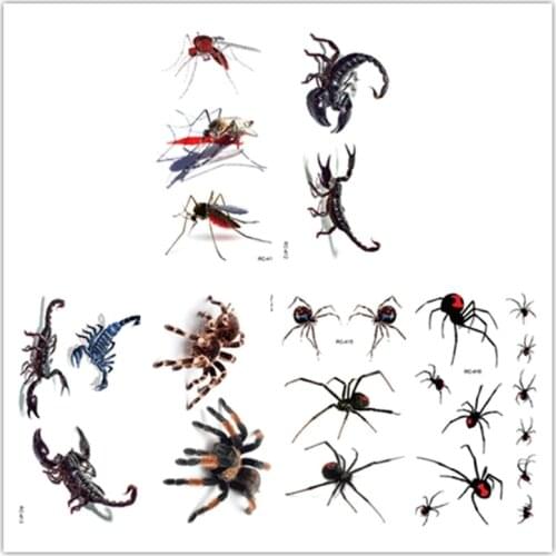 Halloween Tattoo Stickers Scary Spider Nail Stickers Decals Nail Art Designs Water Transfer Sliders Sticker Decorations Manicure