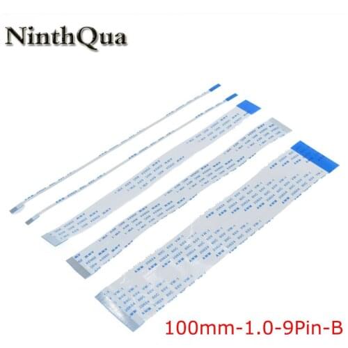 NinthQua 2pcs 9pin FFC FPC flat flexible cable 1.0mm pitch 9 pin B Reverse Length 100mm Ribbon Flex Cable AWM 20624 80C 60V VW-1