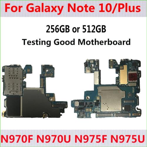 Original Unlocked Motherboard For Samsung Galaxy Note 10 N970F N970FD N970U NOTE 10 Plus N975F N976B N975U N975FD 256GB 512GB