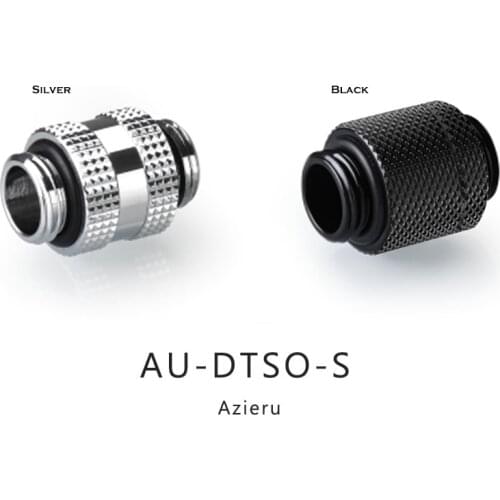 Rotatable Angled Fitting Adapter, 360 Degree Male To Male G1/4'', Diamond Pattern Black / Silver, AU-DTSO-S