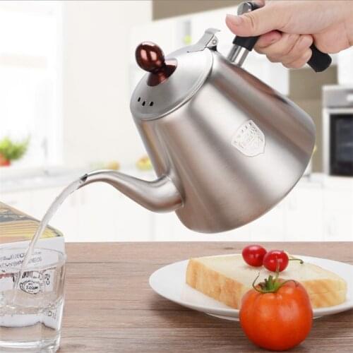 Stainless Steel Simple Flat-Bottomed Tea Pot Household Boiling Kettle Creative Induction Cooker Teapot Office Portable Tea Set
