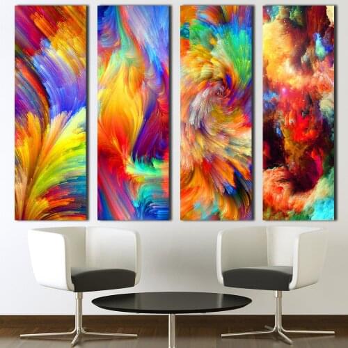 Large Size Modern Abstract Canvas Art Painting Colorful Clouds Wall Pictures For Living Room Home Decor No Frame