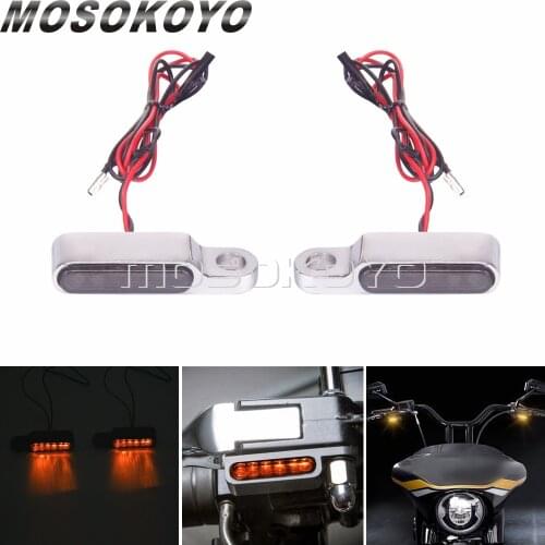 Universal Mini LED Turn Signal Light Amber Blinker Front Indicator Flashing Lamp For Harley Sportster Cafe Racer Bobber Custom