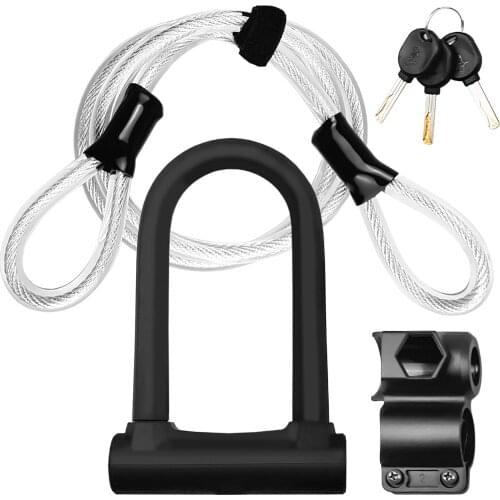 Bike Lock Heavy Duty Bicycle U Lock Secure Lock with Mounting Bracket Bicycle Motorcycle Locks