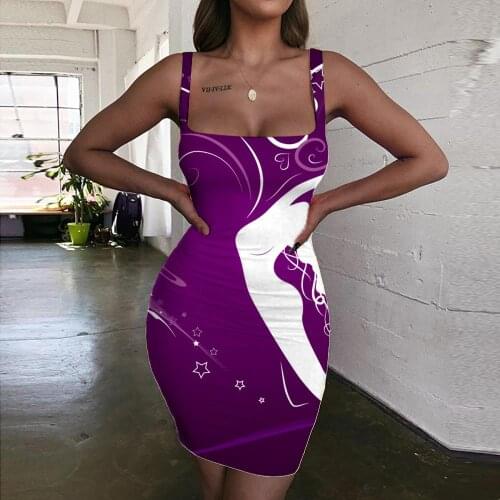 KYKU Brand Love Dresses Women Tanabata 3d Print Romantic Vestido Sexy Art Ladies Dresses Womens Clothing Club New Beach