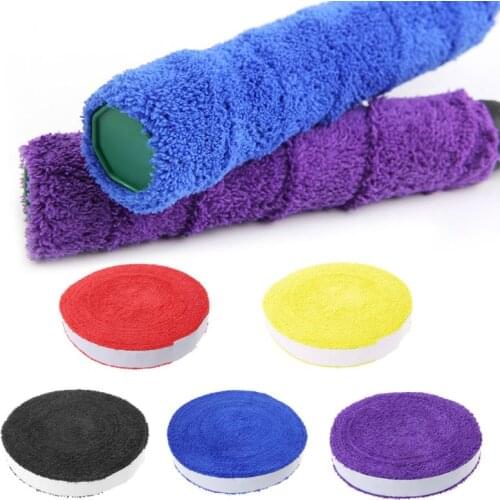 1 Reel 10M Towel Glue Grip Badminton Tennis Racket Overgrips Non-Slip Sweat Band Grip Tape