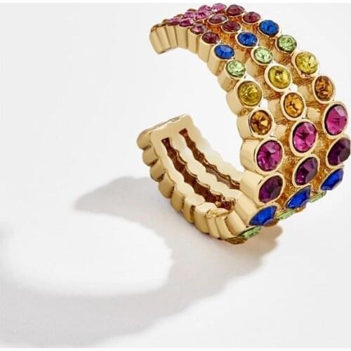 1 pcs Crystal Ear Cuff Earring for Women Multicolor C-Shape No Pierced Small Earring Bridal Wedding Ear Clip Jewelry Gifts