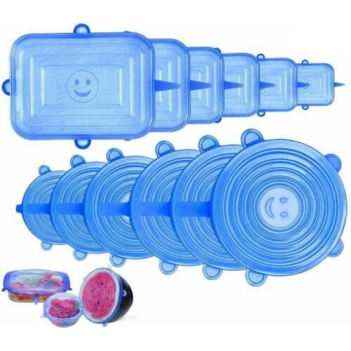 12Pcs Reusable Silicone Covers Adaptable Silicone Lids Stretch Silicone Food Wrap Kitchen Accessories Magic Kitchen Lid