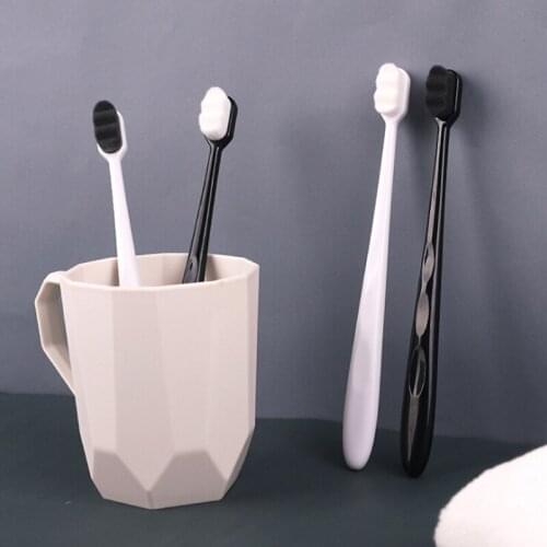 2021 Ultra Fine Toothbrush Super Soft Bristle Dense Bristle Toothbrush With Holder Deep Cleaning Brush Oral Teeth Care Tools