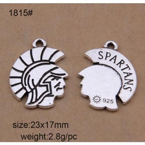 25pcs 23x17mm Antique Silver Spartans Charms Pendants For DIY Bracelet Necklace Jewelry Making