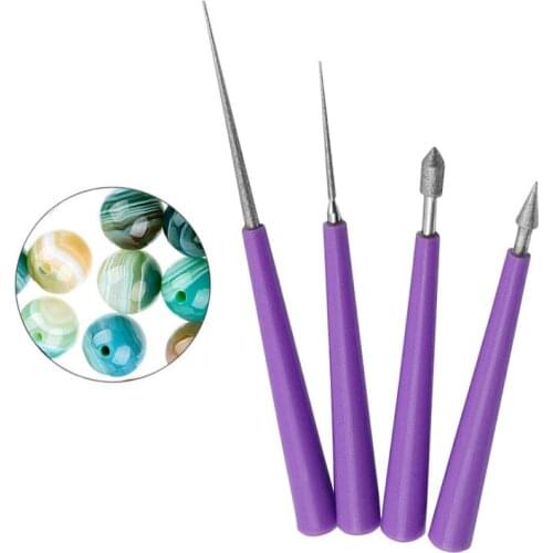4 Pcs Diamond Mini Needle File Beaded Wenwan Reaming Needle Set Grinding Needle-shaped Diamond File DIY Jewelry Processing Tool