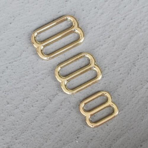 50 Pcs 15/20/25mm Gold Metal Adjust Buckle Tri Glide Slide Buckle Middle Center Bar Adjuster for Leather Craft Webbing