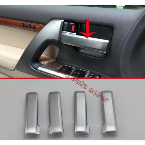 ABS Pearl Chrome Interior Car Decoration Door Handle Cover Trim Molding For Toyota Land Cruiser 2016 2017 2018