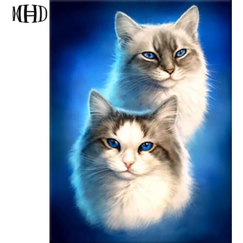 New Hot Full Square / Round Cats 5d diy Diamonds Paintings 3D Diamond Cross Stitch Mosaic Icon Diamond Embroidery Animals