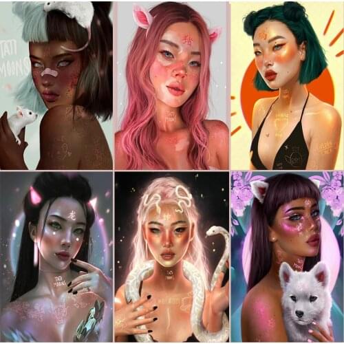 Diamond Painting 5D DIY Art Illustration Portrait Painting New Square/Round Mosaic Mosaic Cross Stitch Decorative Painting