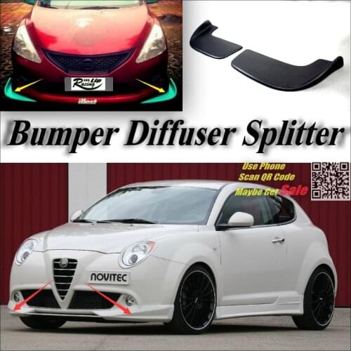 Car Splitter Diffuser Bumper Canard Lip For Alfa MiTo AR Furiosa Tuning Body Kit / Car Front Deflector Fin Chin Decline Body