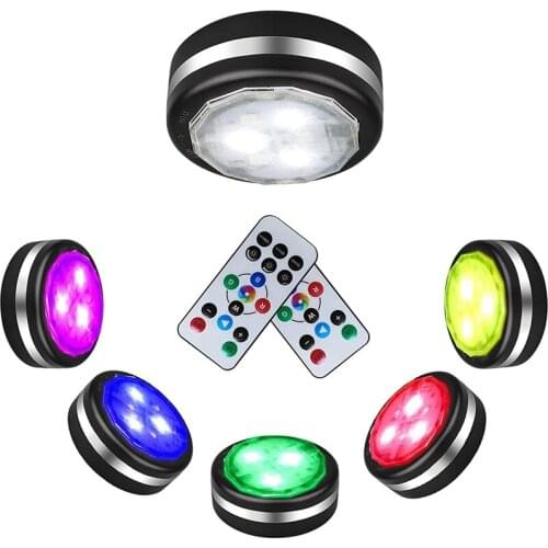 ABSF Wireless LED Puck Lights with Remote Control,LED Under Cabinet Lighting Battery Operated, for Closet Light (6 Pack)