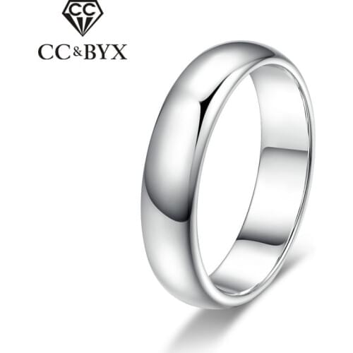 CC Fashion Classic Rings For Women Jewelry White Gold Silver Color Ring Engagement Bridal Wedding Simple Design Anello CC1018