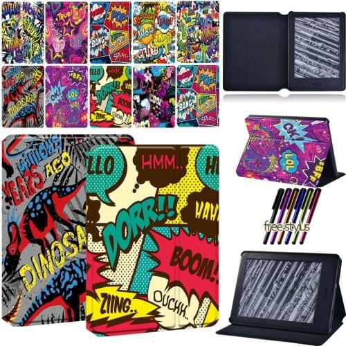 Tablet Case for Amazon Kindle 8/10th/Kindle Paperwhite 1/2/3/4 Pu Leather Protective Cover+ Free Stylus