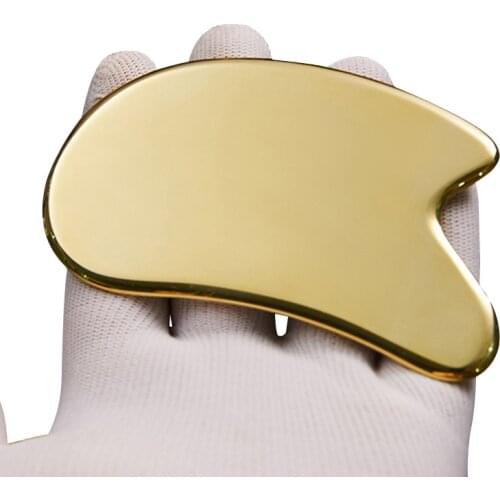 Pure Brass Copper Guasha Board Scraper Neck Body Meridian Scrapping Muscle Relaxing Acupuncture Stimulation Physical Therapy