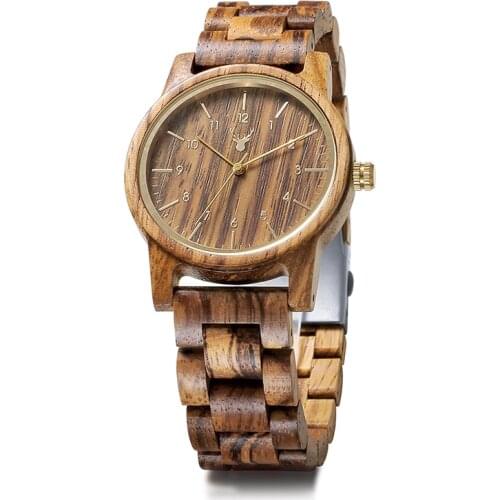 LeeEv Wooden Watch for Men Leisure Vintage Wooden Quartz Wristwatch for Male