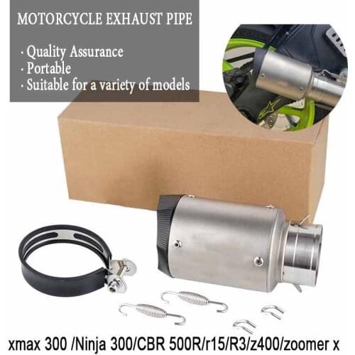 For 51mm Honda Yamaha Kawasaki RC390 CBR650F Z900 CBR1000 S1000RR RSV4 Motorcycle Exhaust Modified Tip Pipe Stainless Steel