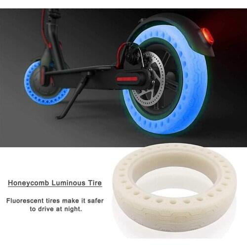 8.5Inch Fluorescent Tire Honeycomb Rubber Solid Luminous Tire Tubeless Non-Pneumatic Tyre for Xiaomi Mijia M365 Electric Scooter