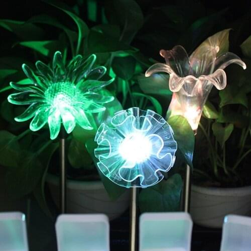 Solar lawn lamp LED flower decorative lighting Waterproof rainproof Garden lawn decoration Light Spotlights Garden Path Street