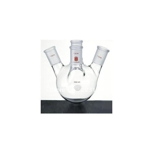 Flask, Round bottom,4-neck, Angled, Capacity:250ml, Center joint:14/20, Side Joint:14/20, Front Joint:14/20