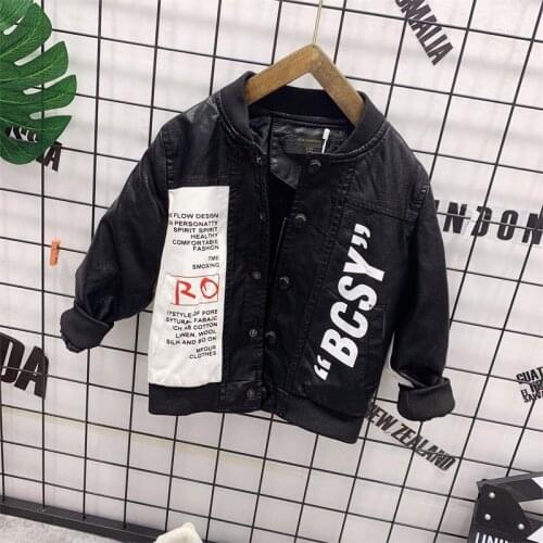 Jackets For Boys 2020 Fall Fashion Brand PU Leather Jacket Children autumn Winter Girls Outerwear Coats Infant Kids coat