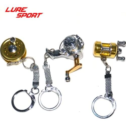 LureSport 2pcs Mini Fishing Reel Spinning Fly Casting reel mini Key Chain Fishing Wheel