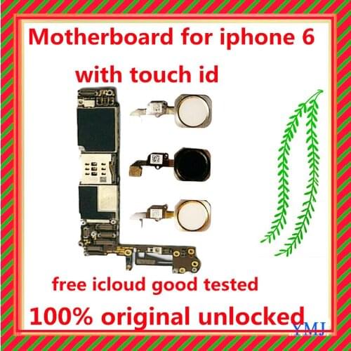 For iphone 6 motherboard 128gb 64gb 16gb, Original logic board for iphone 6 with touch id unlocked,Good Tested with full chips