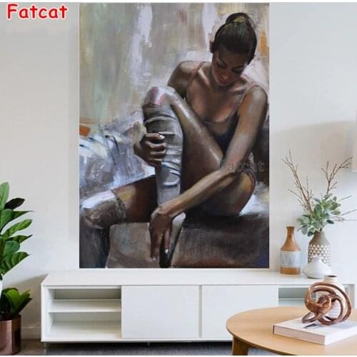 5D Diamond Painting Kit Diamond Embroidery Ballet Girl Dance Europe Art Full Drill Square round DIY Rhinestone Home Decor PP1839