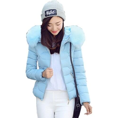 2021 New Winter Jacket Korean Women Slim Hooded Thick Padded Nagymaros Collar Warm Coat Female Short Coats Vestidos YL213