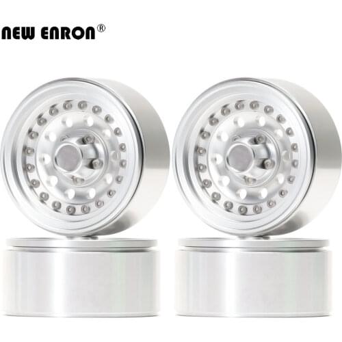NEW ENRON Black/Silver 1.9inch Aluminum Alloy Beadlock Wheel Rim 4P for 1/10 RC Crawler Traxxas TRX4 Axial SCX10 90046 AXI03007