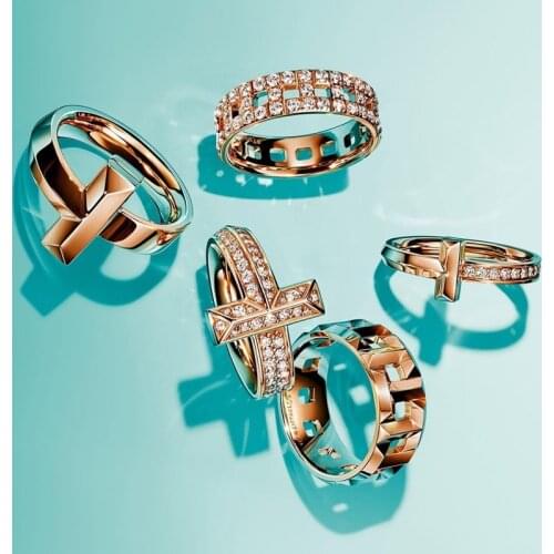 Tif Original Fashion S925 Sterling Silver Couple Ring T Ring Anniversary Classic Jewelry Gift For Women Couple Werding Jewelry