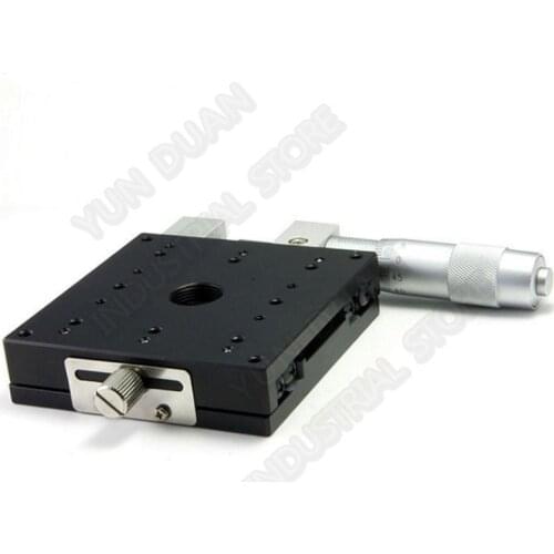 X Axis 80*80mm Manual Displacement Trimming Platform Cross Roller Guide Way Linear Stage Sliding Table High precision LX80-R