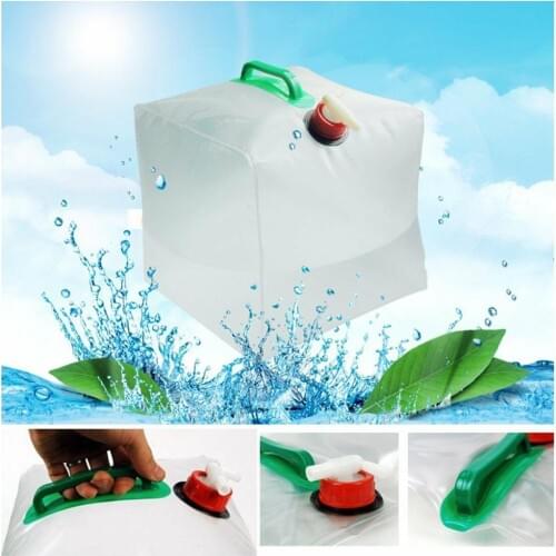 5 Gallon/20L Portable Water Bag Collapsible PVC Water Container Outdoor Camping Mountaineering Backpack Cycling Water Carrier