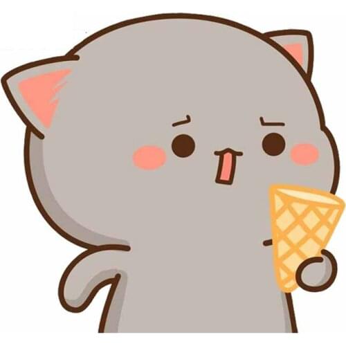 Cute Animal Cat Ice Cream VAN Bumper Window Car Stickers Waterproof Personality Deal Anime Decoration Auto Styling KK 13*12cm