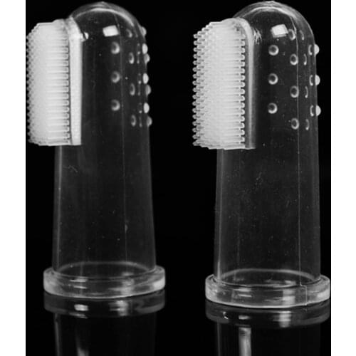 Super Soft Pet Finger Toothbrush with Box Teddy Dog Brush Addition Bad Breath Tartar Teeth Care Dog Cat Cleaning Pet Supplies