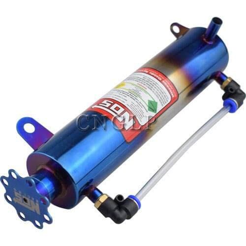 Universal Radiator Coolant Cooling Burnt Blue Aluminum Catch Tank Overflow Reservoir 500ML Cylindrical