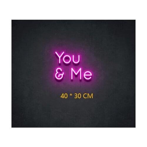 You & Me Neon Light Sign For Bar Pub Restaurant Brighten Brand Home Wall Art Decorations Party