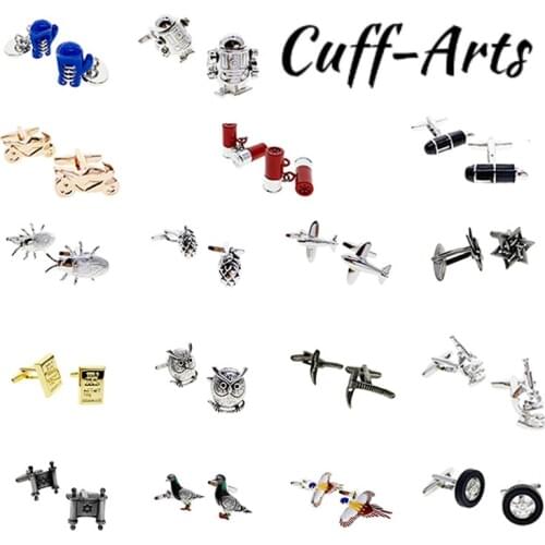 Cufflinks Fashion Design Mens French Shirt Cufflinks Buttons Gold Birds Owl Gloves Insect Aircraft Model Cufflinks