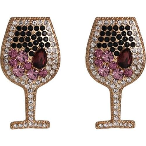 Classic Cup Shape Crystal Rhinestone Earrings Women Fashion Geometric Long Earring Female 2020 Statement ZA Earrings Jewelry New